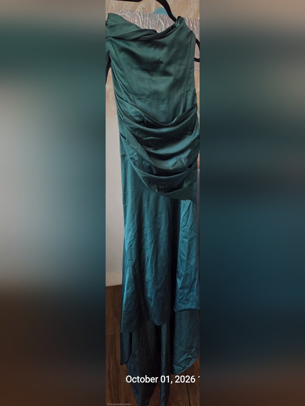 Babyboo Kensington Maxi Dress, Emerald, Satin, New Condition